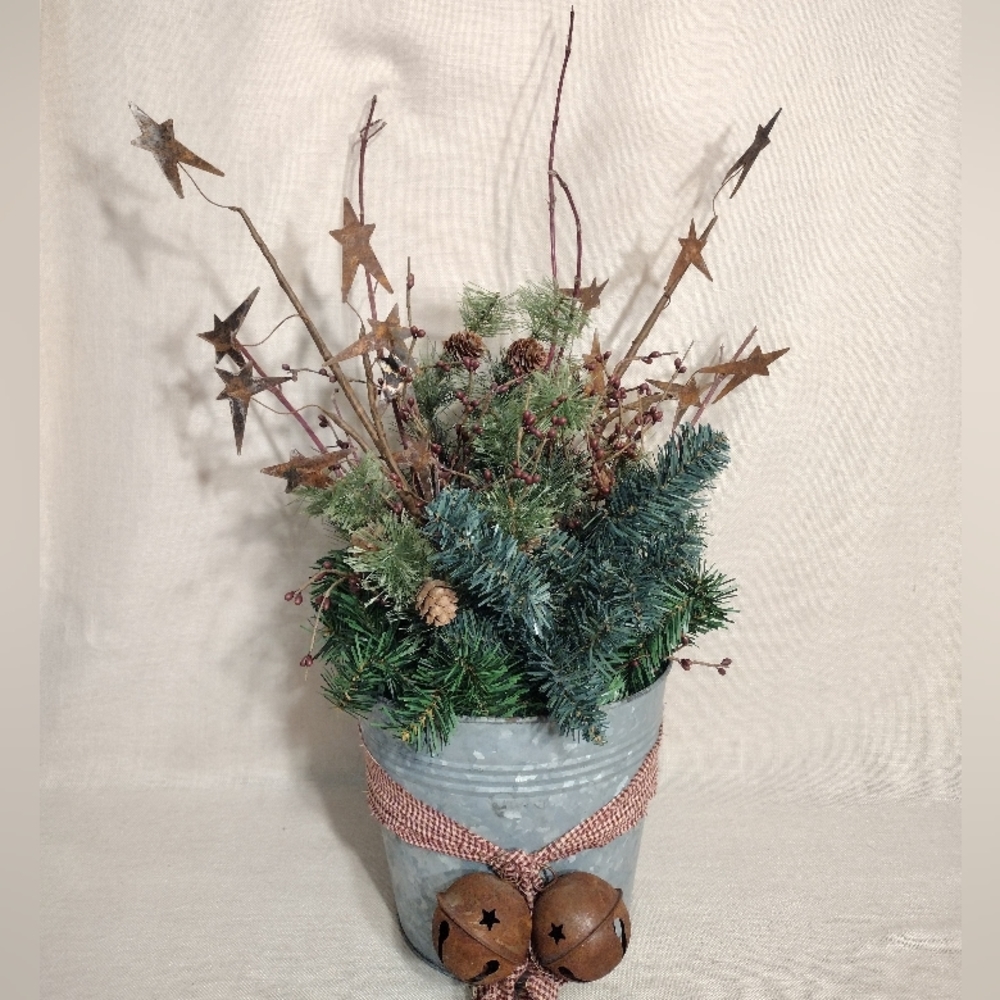 Primitive Faux Winter Arrangement